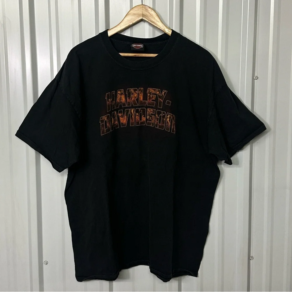 Vintage Harley Davidson Short Sleeve Crew Neck Graphic Tee Men 2 XLarge Biker